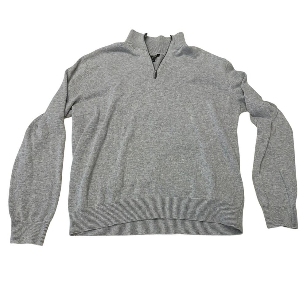 Banana Republic Men's Gray Quarter-Zip Lightweight Knit Sweater Size Large